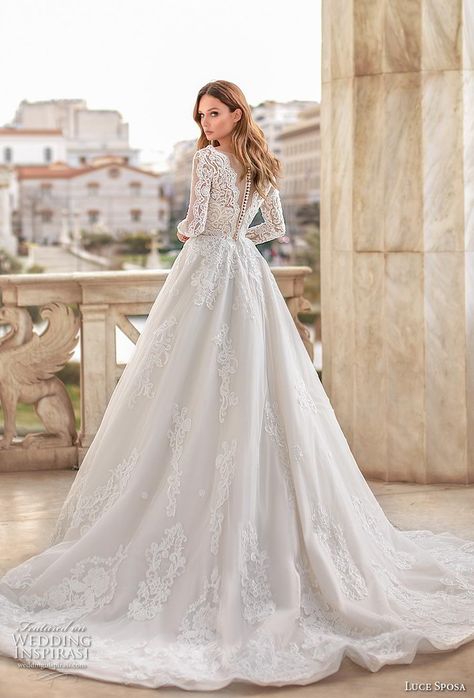 Illusion Sleeve Wedding Dress, Formal Wedding Dresses, Jeweled Wedding Dress, How To Dress For A Wedding, Long Sleeve Bridal Gown, Lace Applique Wedding Dress, Wedding Dresses Ball Gown, Cheap Wedding Dresses Online, Wedding Dress With Pockets