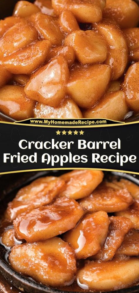 These Cracker Barrel fried apples are sweet, buttery, and spiced with cinnamon. A perfect side dish or dessert for any meal! Ingredients: 6 apples, sliced ¼ cup butter ½ cup brown sugar 1 tsp cinnamon Enjoy these buttery and sweet Cracker Barrel fried apples, perfect as a side or a delicious dessert Spiced Apples Recipe, Fried Apples Recipe, Cracker Barrel Fried Apples, Cracker Barrel Recipes, Apple Brown Sugar, Cinnamon Sugar Apples, Caramelized Apples, Caramelised Apples, Fried Apples