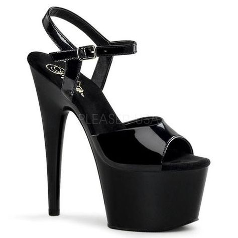 World Famous for Stilettos Since '91 | SEXYSHOES.COM 7 Inch Heels, Alternative Shoes, Black Patent Heels, Pleaser Shoes, Light Up Shoes, Patent Heels, Peep Toe Sandals, Sandal Fashion, Womens Boots Ankle