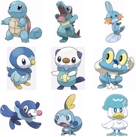 Water Starters Pokemon, Pokemon Water Starters, Pokemon Water Type, September Bujo, Water Pokemon, Easter Templates Printables, Sewing Soft Toys, Pokémon Fanart, Starter Pokemon