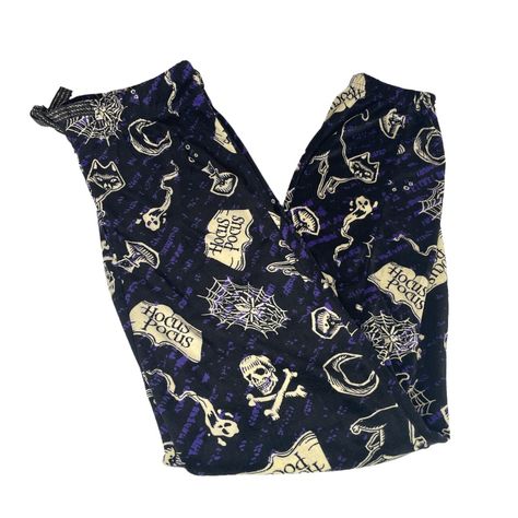 Hocus Pocus Disney Pajama Bottoms Sizes Small, Large Black, Purple, Cream New With Tags, Never Worn Elastic And Drawstring Waist No Pockets Elastic Ankles Measurements Approx In Inches: Small - Inseam 29 Long, Rise 10.5 High, Waist 14.5 Across On A Flat Lay Large - Inseam 30 Long, Rise 11.5 High, Waist 16.25 Across On A Flat Lay Halloween, Movie, Potion, Spiders, Spiderweb, Moon, Ghost, Witches, Cat, Plush Fleece, Cozy, Warm, Winter, Fall Matching Pajamas Pants, Emo Pajamas, New Hocus Pocus, Halloween Pajama Pants, Witches Cat, Halloween Pjs, Purple Pajamas, Pajama Costume, Candle Pedestal