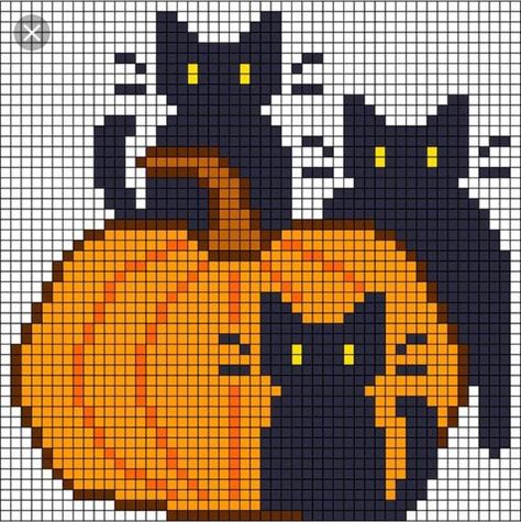 Halloween Cat Pixel Art, Sasuke Uchiha Perler Beads, Pixel Moth Pattern, Cute Halloween Cross Stitch, Halloween Graphgan, Cross Stitch Cat Pattern, Peeler Beads Patterns Cute, Bayeux Stitch, Perler Beads Halloween