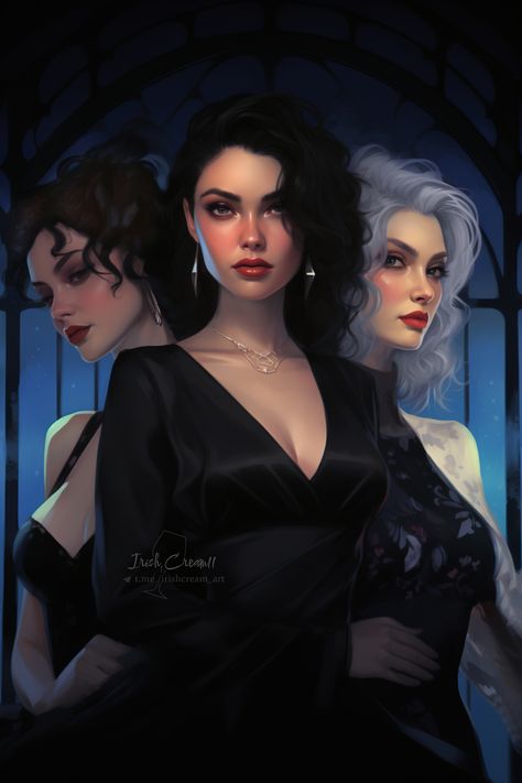 Narcissa And Andromeda, Narcissa Black Art, Bellatrix Black Fanart, Black Sisters Art, Bellatrix And Narcissa, Harry Potter Narcissa, Narcissa Black, Sisters Black, Book Cover Art Design