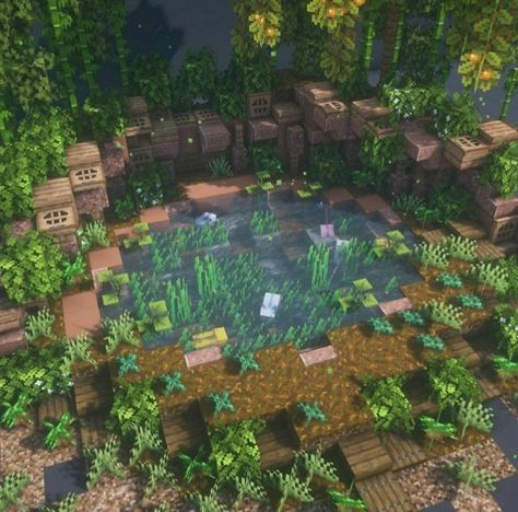 Minecraft Fairy Village, Aesthetic Minecraft Builds, Construction Minecraft, Minecraft Garden, Houses Minecraft, Mc Builds, Rumah Minecraft Sederhana, Minecraft House Plans, Bangunan Minecraft