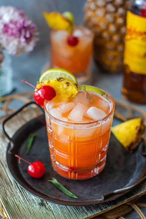 Do you love yourself a good sour cocktail? If so, you must try this Mekhong whiskey sour with pineapple juice. It's a refreshing, sweet, and tangy drink to sip and enjoy on a warm summer day. #mekhongwhiskey #mekhong #mekhong #mekhongrum #mekhongcocktail #whiskeysour #mekhongcocktails Old Fashioned Drink, Kaffir Lime Leaves, Sour Cocktail, Whiskey Sour, Fizzy Drink, Kaffir Lime, Mango Juice, Dark Rum, Cherry Juice