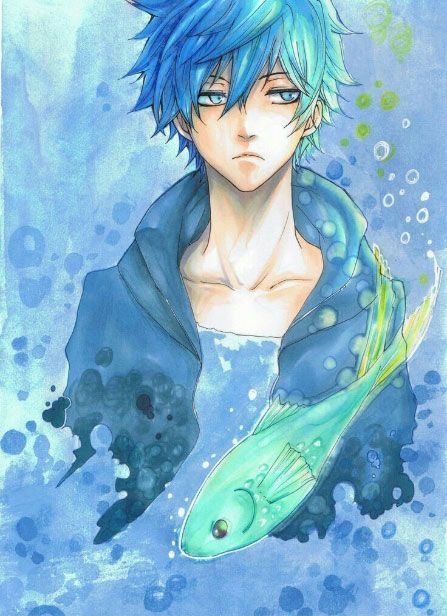 Mens Blue Hair, 2017 Anime, Anime Hairstyles Male, Blue Hair Anime Boy, Anime Blue Hair, Manga Drawings, Regard Animal, Kaito Shion, Pelo Anime