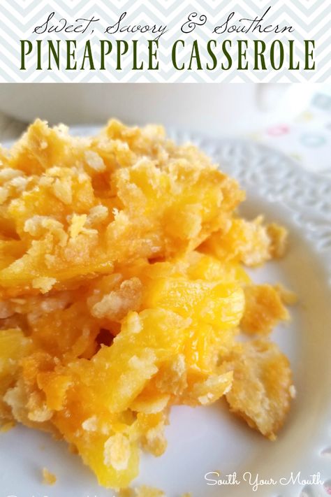 Recipe With Pineapple, Polenta Pizza, Pineapple Casserole, Baked Pineapple, Squash Casserole Recipes, Queso Cheddar, Pineapple Recipes, Baked Ham, Ritz Crackers