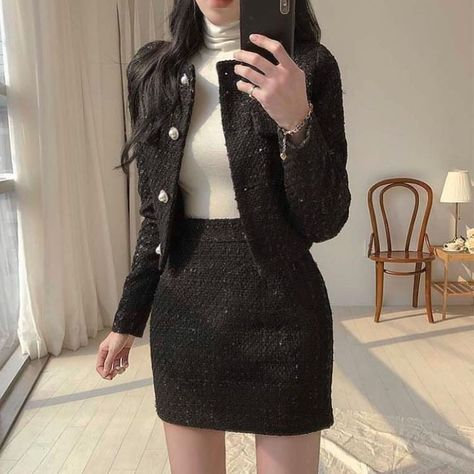 K Pop Fashion, Rok Outfit, Glamouröse Outfits, Classy Wear, Cute Skirt Outfits, Pakaian Feminin, Korean Fashion Dress, Mode Kpop, Korean Girl Fashion