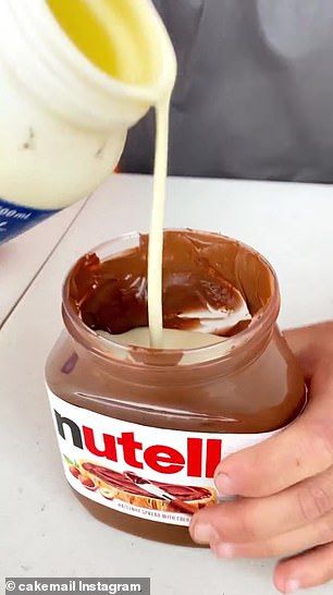 How to make two-ingredient Nutella ice cream and it is the easiest dessert recipe ever | Daily Mail Online Nutella Candy, Nutella Ice Cream Recipe, Kitchen Aid Ice Cream, Summer Desserts Easy Healthy, Nutella Ice Cream, Nutella Recipes Easy, Easiest Dessert, Healthy Summer Desserts, Peanut Butter No Bake