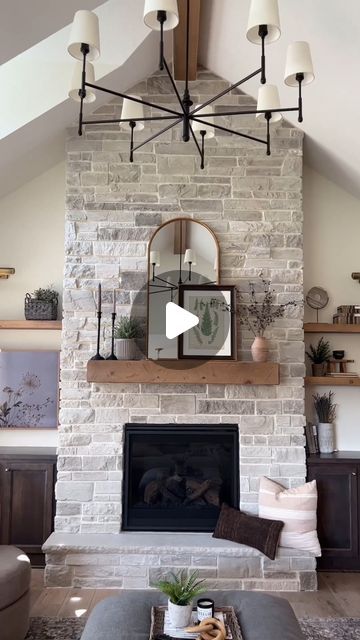 Cultured Stone on Instagram: "Create the cozy fireplace you've always dreamed of with #CulturedStone 💭  - Pictured: Wheaton | Country Ledgestone Designer/Video Credit: @prairie.homes" Country Ledgestone Wheaton, Wheaton Country Ledgestone, Stone Fireplace With Mantle, Flagstone Fireplace, Cultured Stone Fireplace, Austin Stone, Cottage Fireplace, House Planning, Cultured Stone