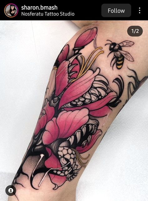 Tooth Tattoo, Neo Tattoo, Line Tattoo Ideas, Abstract Tattoos, Traditional Tattoo Flowers, Mother Nature Tattoos, Express Emotions, Abstract Tattoo Designs, Biomechanical Tattoo