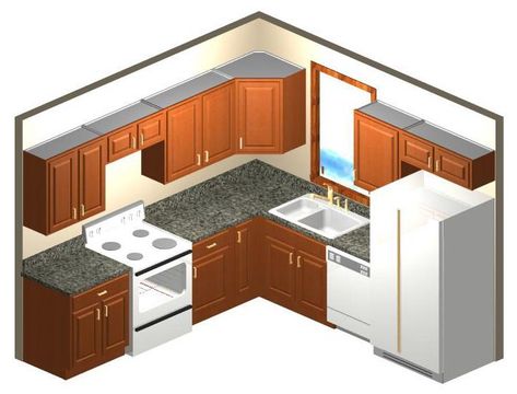 Small L Shaped Kitchens, Small Kitchen Design Layout, 10x10 Kitchen, Kitchen Layout Ideas, Kitchen Cabinet Layout, Small Kitchen Cabinets, Kitchen Layout Plans, Small Kitchen Layouts, Kabinet Dapur