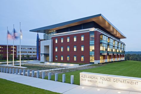 Current headquarters of the City of Alexandria (Virginia) Police Department. City Skylines Game, University Architecture, Modern Architecture Building, House Gate Design, Site Plans, Alexandria Va, Futuristic City, Minimalist Architecture, House Fire