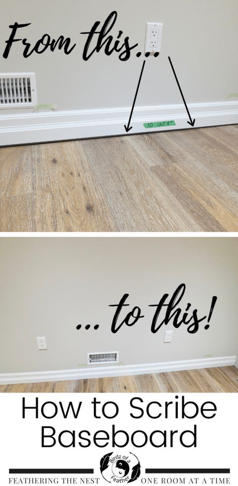 Diy Floor Molding, How To Fix Baseboard Gap, Redoing Baseboards, Floor Trim Ideas, Diy Baseboards, How To Install Baseboards, Baseboard Molding, Baseboard Trim, Floor Molding