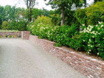 brick walls landscaping ideas pictures | Brick Retaining Wall Design Ideas, Pictures, Remodel and Decor Brick Retaining Wall, Brick Landscape Edging, Brick Landscape, Brick Garden Wall, Brick Wall Gardens, Landscape Bricks, Retaining Wall Design, Brick Garden, Traditional Cottage