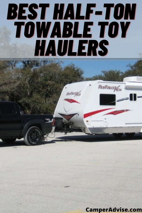 In this article, I have shared information on 7 Best Half-Ton Towable Toy Haulers. These 1/2 ton towable toy haulers are perfect for half ton trucks to tow. Toy Hauler Travel Trailer, Toy Haulers, Small Toys, Camper Trailer, Toy Hauler, Rv Life, Travel Trailers, Camper Trailers, Travel Trailer