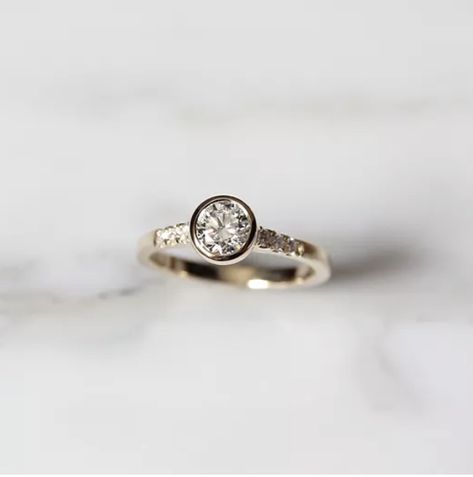 Flush Mount Engagement Ring, Bezel Engagement Ring Round, Bride Things, Bezel Set Diamond Ring, Pretty Engagement Rings, Heirloom Rings, Engagement Ring Mountings, Ring Cuts, Ring Inspo