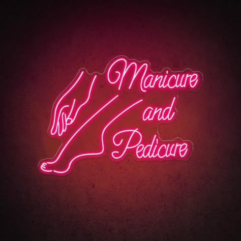 HDJSign - Manicure And Pedicure Salon Neon Sign - Purple / 43.3 x 31.4 Salon Neon Sign, Manicure Pedicure Ideas, Nail Signs, Nail Parlour, Pedicure And Manicure, Nail Quotes, Salon Logo Design, Nail Salon Decor, Nail Salon Design