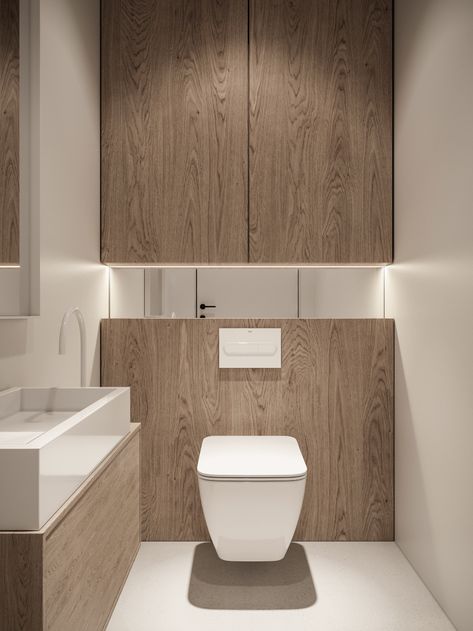 Bulgaru bathrooms CGI on Behance Mini Bad, Washbasin Design, Elongated Toilet, Downstairs Toilet, Washroom Design, Small Toilet, Bathroom Redesign, Smart Home Design, Toilet Design