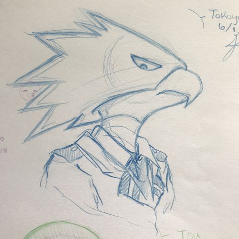 He is always pretty challenging to draw, but I like how this sketch turned out. #bnha #tokoyami #mha #fanart #sketch Mha Tokoyami, Tokoyami Boku No Hero, Tokoyami Fumikage, Fumikage Tokoyami, Naruto Drawings, Fun To Draw, Sketches Easy, Anime Drawings Tutorials, Anime Character Drawing