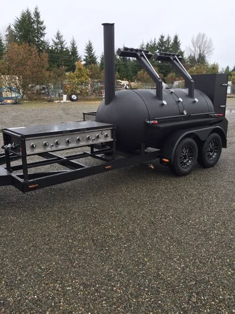 Bbq Trailer Ideas, Bbq Nation, Custom Smokers, Backyard Bbq Pit, Smoker Designs, Bbq Food Truck, Bbq Smoker Trailer, Custom Bbq Smokers, Smoker Plans