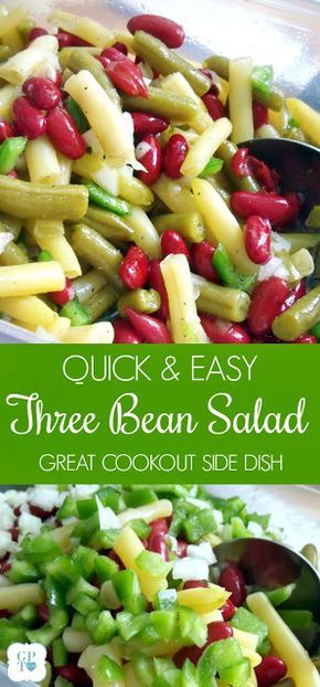 7 Bean Salad Recipe, 7up Biscuits, Summertime Ideas, Cheesecake Fruit, 3 Bean Salad, Cookout Recipes, Meals For Three, Burger Side Dishes, Barbecue Side Dishes