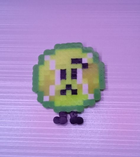 Object Show Perler Beads, Bfdi Perler Bead, Tennis Ball Bfdi, Melty Bead Designs, Kandi Inspo, Beads Ideas, Kandi Patterns, Iron Beads, I Dont Have Friends