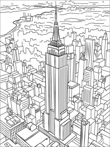 Skyscraper coloring pages New York Drawing, Adult Coloring Books Printables, Color Drawing Art, Tall Buildings, Color Drawing, Colorful Drawings, Drawing Art, Adult Coloring Books, Adult Coloring