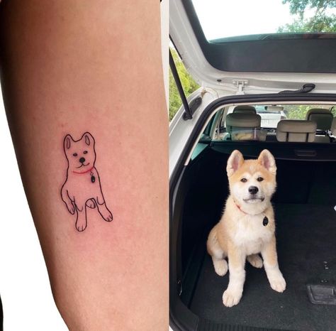 21 Shiba Inu Tattoo Ideas Shiba Inu Dog Tattoo, Akita Tattoo Minimalist, Akita Tattoo Ideas, Akita Inu Tattoo, Akita Tattoo, Shiba Inu Tattoo, Dog Paw Tattoo, Paw Tattoo, Akita Inu