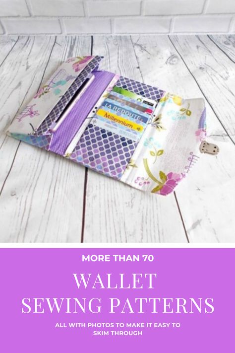 Small Wallet Pattern, Sewing Wallet, Diy Wallet Pattern, Wallet Pattern Free, Wallet Sewing Pattern, Sew Wallet, Purse Sewing Patterns, Simple Wallet, Diy Wallet