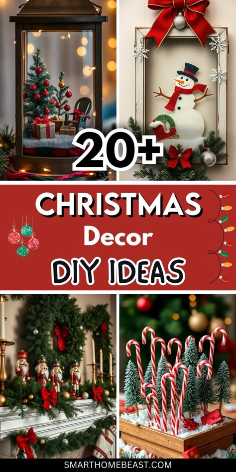 Get into the holiday spirit with these festive Christmas Decor DIY ideas! From handmade ornaments to creative wreaths, these budget-friendly projects will add a personal touch to your home. Perfect for creating a cozy, holiday atmosphere. #ChristmasDIY #HolidayDecor #FestiveCrafts Easy Xmas Decorations To Make, Home Christmas Decor Ideas Diy Projects, Diy Xmas Decorations Indoor, Diy Xmas Decorations Living Room, Diy Holiday Home Decor Craft Ideas, Diy Christmas Wonderland Decor, Indoor Diy Christmas Decorations, Candy Cane Theme Decorations Diy Christmas, Christmas Decor Ideas To Make