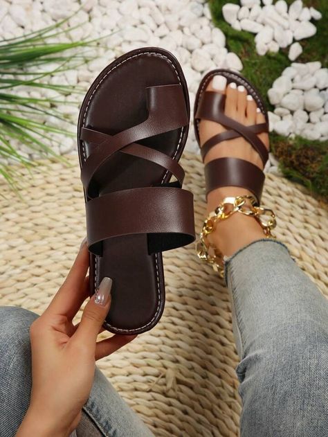 Flat Slippers Sandals, Women Flat Sandals, Flats Shoes Comfortable, Flat Slipper, Strap Shoes, Slipper Sandals, Womens Sandals Flat, Ankle Strap Heels, Sandal Fashion