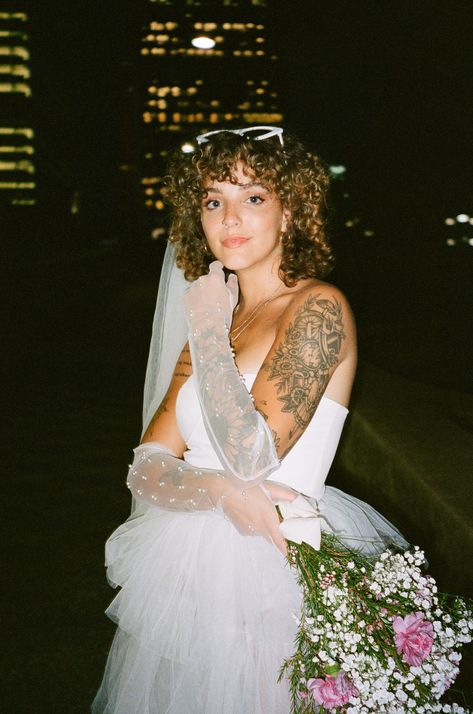 Bride Left At The Altar Aesthetic, Gen Z Bride, Tattoos With Wedding Dress, Brides With Tattoos Classy, Edgy Wedding Aesthetic, Anti Bride Wedding Aesthetic, Wedding Dresses With Tattoos, Tattoos And Wedding Dresses, Wedding Dress Tattooed Bride