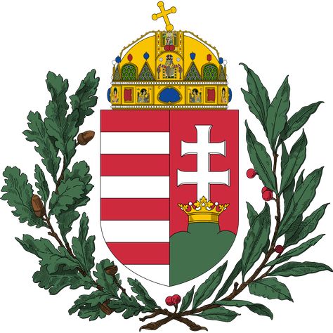 File:Coat of arms of Hungary (1896-1915; oak and olive branches).svg Coat Of Arms Tattoo, Hungarian Tattoo, Hungarian Flag, Olive Branches, Great Inspirational Quotes, All Languages, Flag Art, Y Project, Coat Of Arm