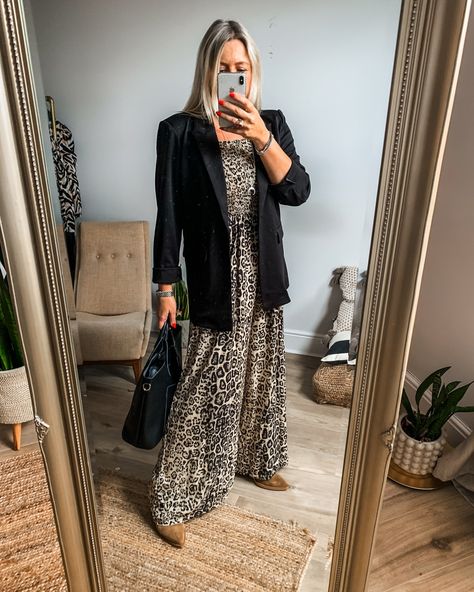 School Run Style, Blazer Fits, Leopard Print Jumpsuit, Printed Dress Shirts, Mum Fashion, Premium Brand, Print Jumpsuit, Layered Fashion, The Leopard