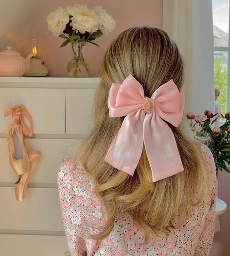 Princess Hair Bow, French Girly, Prince Hair, Princess Hair Bows, Organza Bow, Handmade Fairy, Princess Hair, Princess Hairstyles, Pink Girly Things