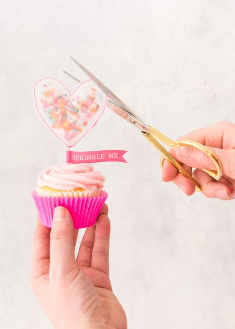 Sprinkle Me Cupcake Topper - The House That Lars Built Diy Wedding Cupcakes, Edible Confetti, Wedding Cake Prices, Wedding Cupcake Toppers, Diy Cake Topper, Valentines Cupcakes, Cake Pricing, Cake Trends