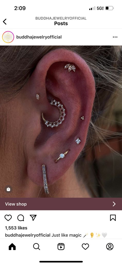 Industrial And Helix Piercing, Helix And Forward Helix Piercing Chain, Industrial And Forward Helix Piercing, Forward Helix And Industrial Piercing, Industrial Piercing Healing Process, Opal Forward Helix Piercing, Body Art, Piercings, Coloring Books