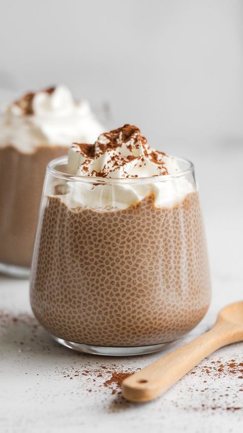 High-Protein Mocha Chia Seed Pudding – Plant Powered Lifters Chia Pudding Matcha, Chia Seed Pudding Coconut Milk, Matcha Chia Seed Pudding, Recipes Pudding, High Protein Vegan Breakfast, Matcha Chia Pudding, Fridge Food, Chocolate Chia Seed Pudding, Chia Seed Recipes Pudding