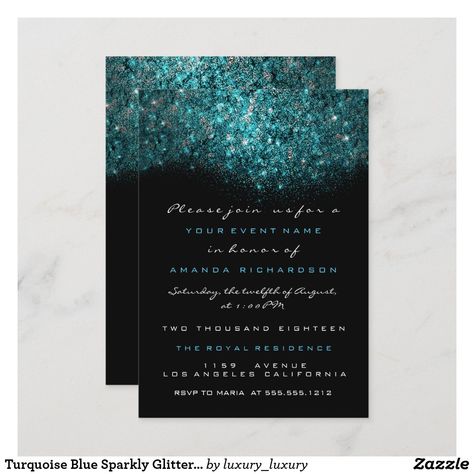 Black And White Wedding Invitations, Turquoise Wedding, Teal Wedding, Black Invitation, Black White Wedding, Theme Color, Luxury Event, Event Invitation, Wedding Invitations Rustic