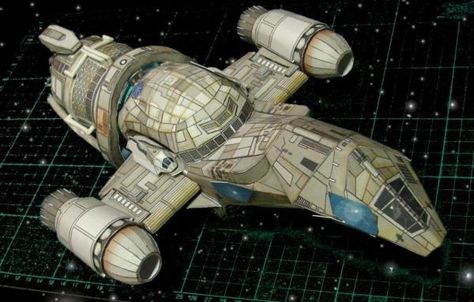 Firefly - Firefly-Class Spaceship Paper Model - by Firefly-Serenity.De Ship Papercraft, Firefly Ship, Serenity Ship, Serenity Firefly, Printable Paper Patterns, Serenity (firefly), Paper Buildings, Diy Crafts Tutorials, Free Paper Models