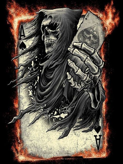 Grim Reaper Images, Grim Reaper Drawing, Skull Artwork Illustrations, Reaper Drawing, Painting With Resin, Stickers On Instagram, Reaper Art, Foo Dog Tattoo, Evil Skull Tattoo