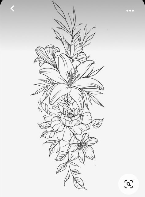 Flower Cluster Tattoo, Floral Tattoo Stencil, Flower Tattoo Outline, Flower Tattoo Stencils, Floral Thigh Tattoos, Surreal Tattoo, Cool Wrist Tattoos, Tattoo Outline Drawing, Hip Tattoos Women