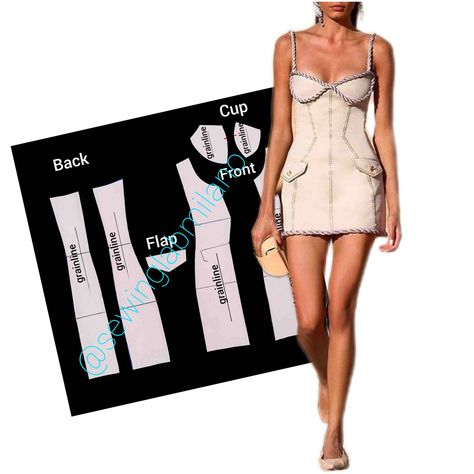 Corset dress with cups - Sewing Lab Milano Cup Corset, Dress With Drape, Style Analysis, Halter Neck Jumpsuit, Statement Sleeves, Flats Patterns, Jumpsuit Jacket, Collared Coat, Basic Dress