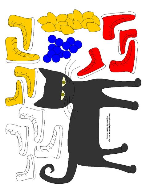 Pete the Cat Templates... could do with a Pete book on one of the first days and have the kids cut out their own Pete to assess fine motor skills. Pete The Cats, Cat Template, Felt Board Stories, Cat Printable, Felt Stories, Cat Coloring, Cat Activity, Flannel Board, Kids Cuts