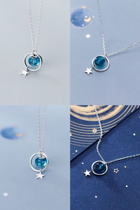 Fresh Crystal Ball Ring Star Pendant Necklace For Women Teen Girls Jewelry Accessory Gift Sterling Silver Sweater Necklace Crystal Ball Ring, Teen Girl Jewelry, Silver Sweater, Pretty Jewelry Necklaces, Sweater Necklace, Pendant Necklace Simple, Gambar Figur, Magical Jewelry, Star Pendant Necklace