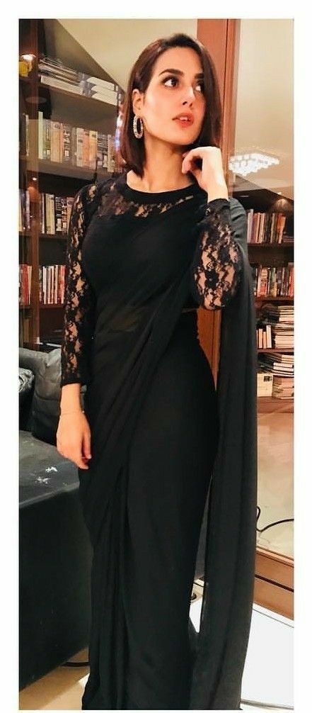 ''Marry me Isha," He said in an authoritative tone... '' I can't, it… #romance #Romance #amreading #books #wattpad Blouse Design Black, Saree In Wedding, Black Chiffon Saree, Iqra Aziz Dresses, Suno Chanda, Khuda Aur Mohabbat, Neck Patterns, Pakistani Women Dresses, Shadi Dresses