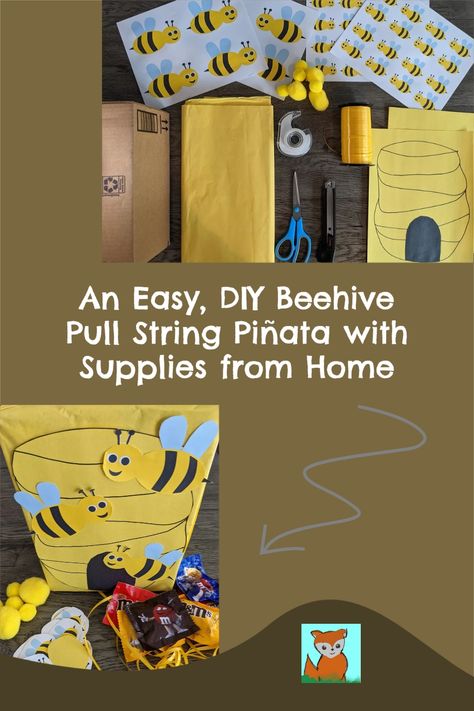 Need a quick, easy, and budget friendly piñata to add to your Winnie the Pooh, Baby Gender Reveal, or Bumblebee party? Read through for an easy how-to guide with step by step instructions! Diy Beehive, Bumblebee Party, Yellow Crafts, Epic Party, Easy Parties, Disney Ideas, Pooh Baby, Happy Party, Baby Gender Reveal