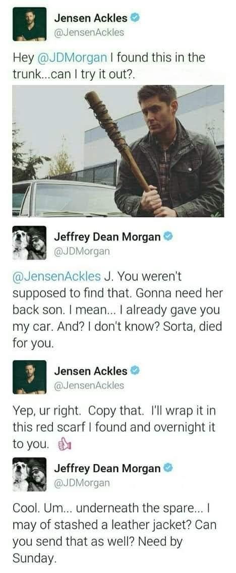 Supernatural Tweets, Jeffery Dean, Hilarie Burton, Peyton Sawyer, Dean Morgan, Winchester Boys, Supernatural Memes, Jeffrey Dean, Jeffrey Dean Morgan