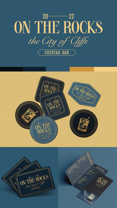 Logo design, cocktail bar, brand identity, branding designer, luxury brand design, golden colour palette, coaster design, menu design, business card design, gold foiling, bar branding, bar logo Cocktail Bar Branding, Sport Bar Design, Graphic Designer Branding, Logotype Inspiration, Bar Branding, Designer Branding, Find Logo, Bar Coasters, Golden Colour